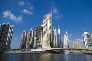 DUBAI, UAE, 2014 - View at modern skyscrapers in Dubai Marina in Dubai, UAE. When the entire development is complete, it will accommodate more than 120,000 people.