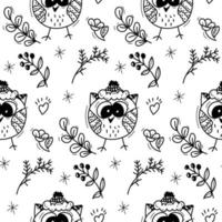 Cute seamless pattern with owls. Design for bedding, quilts, wrapping paper and more. vector