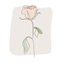 Rose flower icon. Continuous one line drawing. Vector. vector