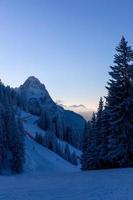 Panoramic view of ski slopes in Garmisch Partenkirchen photo