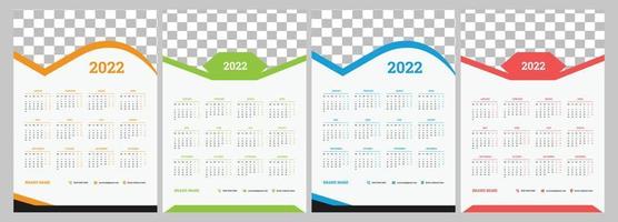 2022 calendar design template Calendar 2022 corporate design New year 2022 calendar design vector