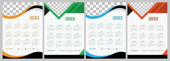 2022 calendar design template Calendar 2022 corporate design New year 2022 calendar design vector