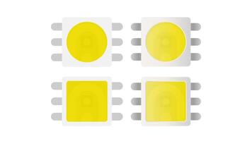 Four different types of leds on a white background vector