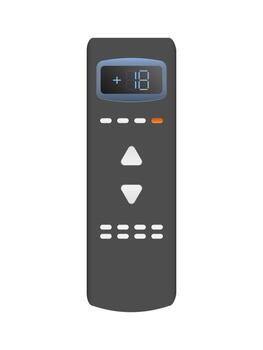 Black remote control from the air conditioner 3d. Realistic remote control. Isolated on white background. vector