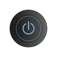 Round black power button. Power button 3d. Isolated. . vector
