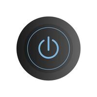 Round black power button. Power button 3d. Isolated. Vector. vector