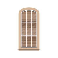 Window with stone veneer isolated on white background. Elements for the design of games or houses. Vector. vector