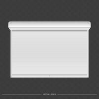A white roller shutter on a black background vector