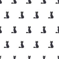 A black cat pattern on a white background vector