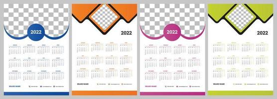 2022 calendar design template Calendar 2022 corporate design New year 2022 calendar design vector