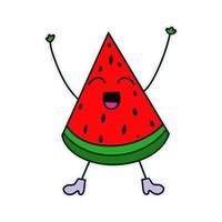 Funny watermelon sticker. Suitable for postcards, stickers, T-shirts and children's books. Isolated, vector. vector