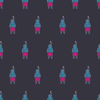 Seamless pattern Funny fish in pink shorts. Fish with a funny look. Good for phono, postcards and wrapping paper. . vector