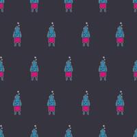 Seamless pattern Funny fish in pink shorts. Fish with a funny look. Good for phono, postcards and wrapping paper. Vector. vector