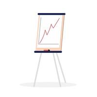 A whiteboard with a graph on it vector