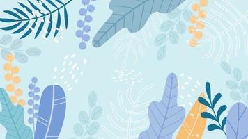 Background for posters, banners, greeting cards and posters - vector illustration in simple flat style with space for text - background with leaves and plants.Template for design cover, banner