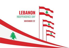 Fondo del día de la independencia del Líbano para la celebración nacional. vector