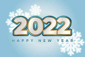 2022 Happy New Year with snowflake background vector