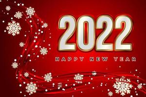 2022 Happy New Year with sparkle snowflake vector