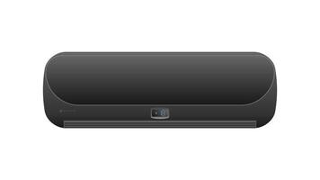 Black air conditioner 3d. Realistic air conditioner . Isolated on white background. vector