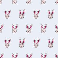 Seamless pattern. Funny hare. Rabbit with a pink bow. Suitable for backgrounds, postcards, and wrapping paper. Vector. vector