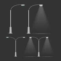 Street light set of different types of street lights vector