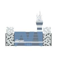 Modern airport. Airport in a flat style. Isolated on a white background. Vector illustration.