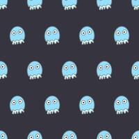 Funny jellyfish seamless pattern. Medusa with a funny look. Good for phono, postcards and wrapping paper. . vector