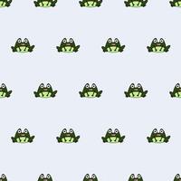 Seamless patterns. Funny green toad. Frog icon. Suitable for backgrounds, cards and wrapping paper. Vector. vector