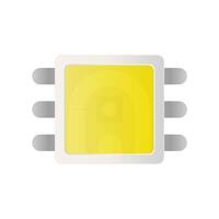 A yellow led light bulb icon on a white background vector