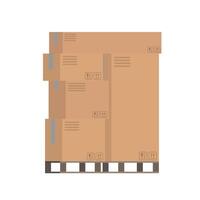 A stack of cardboard boxes on a pallet vector
