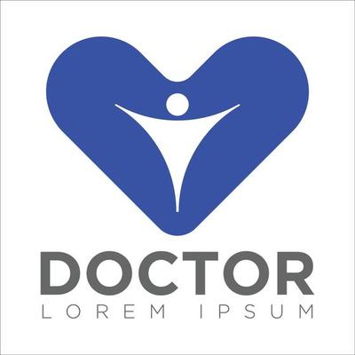 Doctorl Logo- heart and frame vector illustration.