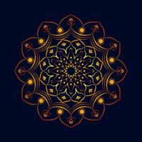 diseño de mandala de lujo en color dorado. diseño de mandala decorativo para impresión, póster, portada, folleto, volante, pancarta. vector