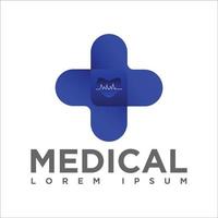 Medical Logo- love and plus icon vector illustration