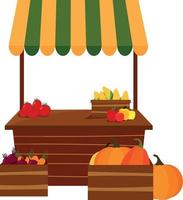 Fruit and Vegetable Stall Counter vector