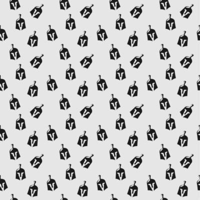 Seamless pattern of knight helmet illustration