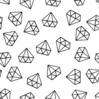 Seamless pattern of hand drawn diamonds. Doodle gem stones vector background. Easy to edit template for fabric, textile, wrapping paper, etc.