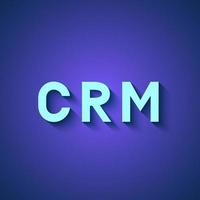 crm letras 3d. Ilustración de vector de gestión de relaciones con el cliente. software para trabajar con clientes. tecnologías modernas de automatización empresarial.