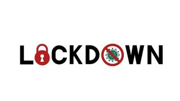 Lockdown lettering isolated on white background. Coronavirus COVID-19 lock down sign. Vector template for typography poster, banner, flyer, sticker.
