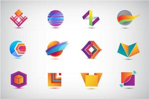 Vector set of Business Icons, logos. Illustration, Graphic Design, Collection Of Flat Icons