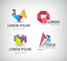 Vector set of abstract shapes, logos, icons isolated.