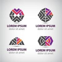 set of vector abstract icons, logos