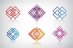 set of vector abstract colorful icons, logos