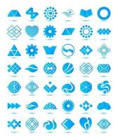 set of vector various geometrical abstract icons, signs, symbols, logos