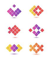 set of vector abstract colorful icons, logos