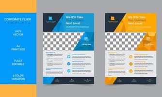 Folleto de negocios corporativos creativo y personalizado. vector