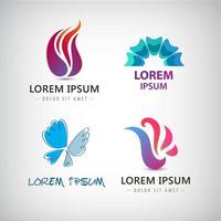 Vector set of abstract shapes, logos, icons isolated.