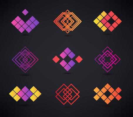 Vector set of abstract geometric logos