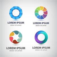 Vector abstract colorful shiny modern logo, icon. Loop sign, web site. Set