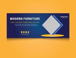 Modern Furniture Web Banner Template Design vector