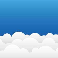 White cloud vector with blue sky background